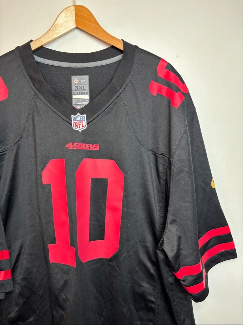 Nike On Field San Francisco 49ers Jimmy‎ Garoppolo #10 Black Jersey Men’s 3XL